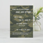 Camo Birthday Party Invitation Kaart (Staand voorkant)