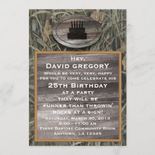 Camo Birthday Party Invitation Kaart