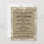 Camo Birthday Party Invititation Kaart (Voorkant)