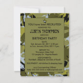 Camo Birthday Party Invititation Kaart (Voorkant)