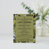 Camo Birthday Party Invititation Kaart (Staand voorkant)
