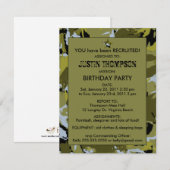 Camo Birthday Party Invititation Kaart (Voorkant / Achterkant)