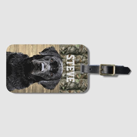 Camo Black Lab Hondenras Dierbenaming Bagagelabel (Voorkant (horizontaal))