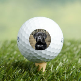 Camo Black Lab Hondenras Dierbenaming Golfballen