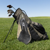 Camo Black Lab Hondenras Dierbenaming Golfhanddoek (Groen)