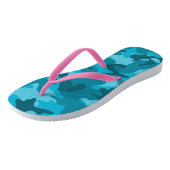 Camo Blauw Groen Roze Monogram INITIALEN Zomer Fun Teenslippers (Schuin)