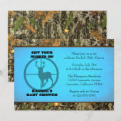 Camo Blue - Baby Boy Shower-uitnodigingen Kaart (Voorkant / Achterkant)