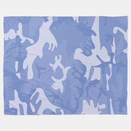 Camo Blue Fleece Deken (Voorkant (Horizontaal))