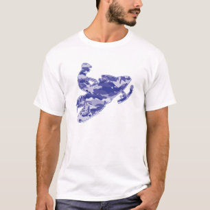 Camo Blue op zwarte kopie T-shirt