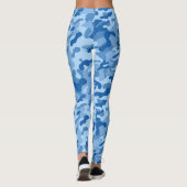 Camo Blues Gedrukte Aangepaste Dames Leggings (Achterkant)