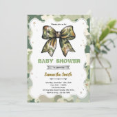 Camo Boog Baby Shower Uitnodiging (Staand voorkant)