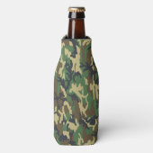 Camo Bottle Cooler – Woodland Beer Koozie (Fles Voorkant)