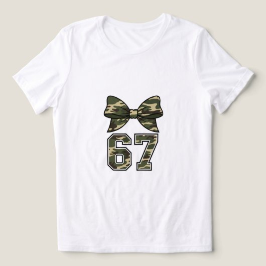 Camo Bow Coquette Camouflage Hunting Outfit 67 Tri-Blend Shirt (Design voorkant)