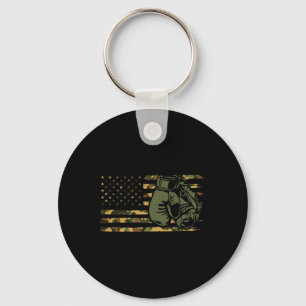 Camo Boxing Vlag voor Boxer - Amerikaanse Vlag Box Sleutelhanger
