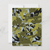 Camo Boy's Birthday Party Invititation Kaart (Achterkant)