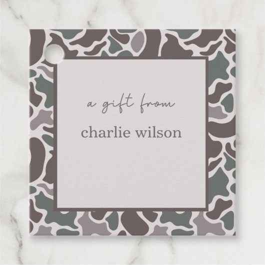 Camo Boys Verjaardag Cadeaubijsluiter Bedankjes Labels (Voorkant)