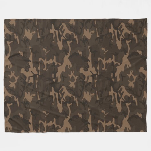 Camo Brown Fleece Deken (Voorkant (Horizontaal))