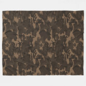 Camo Bruin Fleece Deken (Voorkant (Horizontaal))