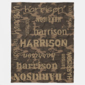 Camo Bruin Gepersonaliseerd Fleece Deken (Voorkant)