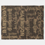 Camo Bruin Gepersonaliseerd Fleece Deken (Voorkant (Horizontaal))