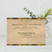 Camo Burlap Wedding Invitation Kaart (Staand voorkant)