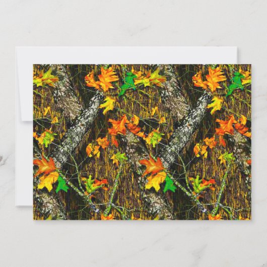 Camo Burlap Wedding Invitation Kaart (Achterkant)