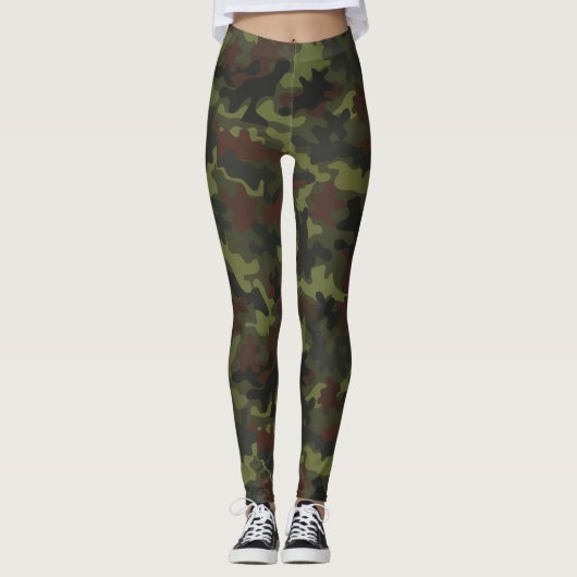 Camo Camoflauge Autism Awareness Puzzle Piece Leggings (Voorkant)
