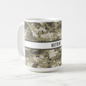 Camo, camoflauge, Browns, Groenen, gepersonaliseer Koffiemok (Voorkant links)