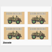 Camo Camouflage Army Vehicle Party Bottle Labels (Vel)