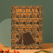 Camo Camouflage Backyard Campout Birthday Invite Kaart