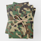 Camo Camouflage Groen Bruin Beige Leger Inpakpapier Vel (In situ)