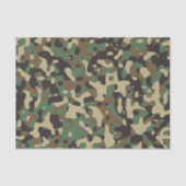 Camo Camouflage Groen Bruin Beige Leger Tissuepapier (Voorkant)