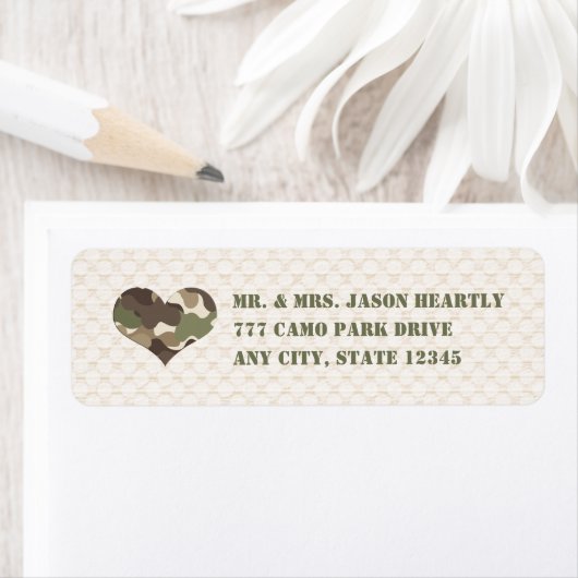 Camo Camouflage hart retour adres labels (Insitu)