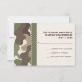 Camo Camouflage Heart RSVP Responskaarten (Achterkant)