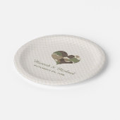 CAMO CAMOUFLAGE HEART WEDING PAPIEREN BORDJE (Gekanteld)