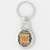 Camo Camouflage Hunters Monogram Initiaal Sleutelh Sleutelhanger (Voorkant)
