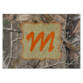 Camo Camouflage Hunti Monogram Glass Cutting Board Snijplank (Voorkant)