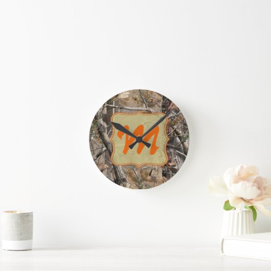 Camo Camouflage Huntin Monogram Initialen wandklok (Huis)