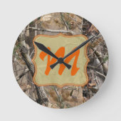 Camo Camouflage Huntin Monogram Initialen wandklok (Voorkant)