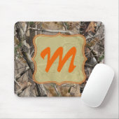 Camo Camouflage Hunting Monogram Initiaal Muismat (Met muis)
