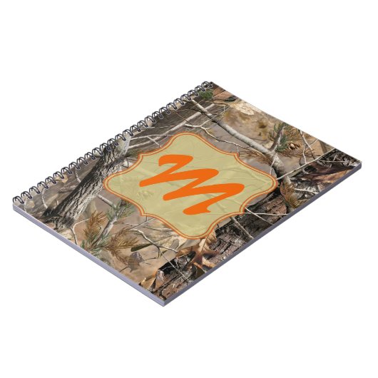 Camo Camouflage Hunting Monogram Initiaal Note Boo Notitieboek (Linkerzijde)