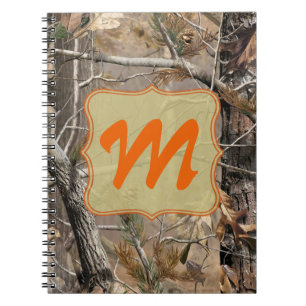 Camo Camouflage Hunting Monogram Initiaal Note Boo Notitieboek