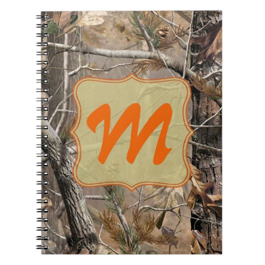 Camo Camouflage Hunting Monogram Initiaal Note Boo Notitieboek (Voorkant)