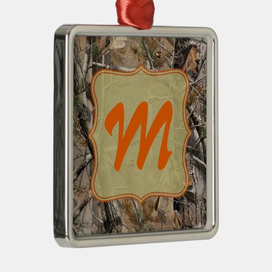 Camo Camouflage Hunting Monogram Initiaal Ornament (Rechts)