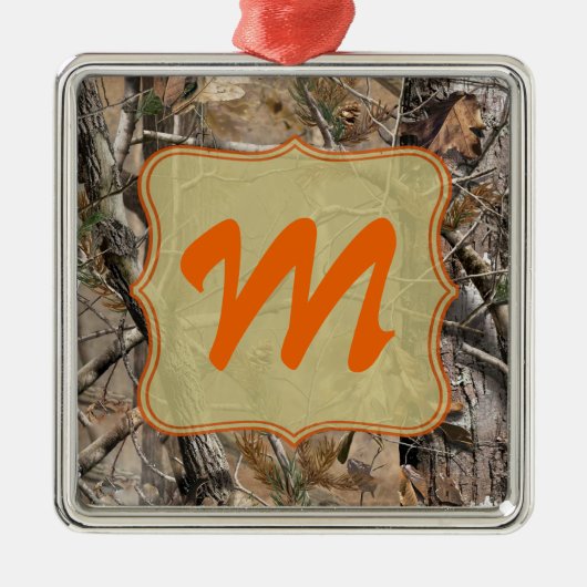 Camo Camouflage Hunting Monogram Initiaal Ornament (Voorkant)