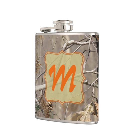 Camo Camouflage Hunting Rea Monogram Whiskey Flask Heupfles (Links)