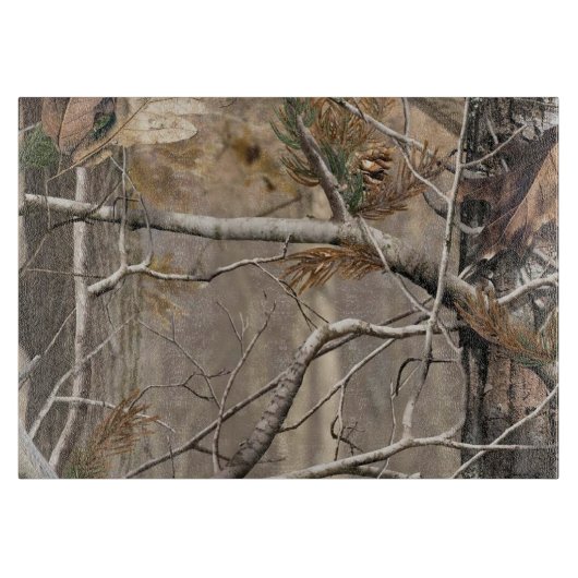 Camo Camouflage Hunting Real Glass Cutting Board Snijplank (Voorkant)