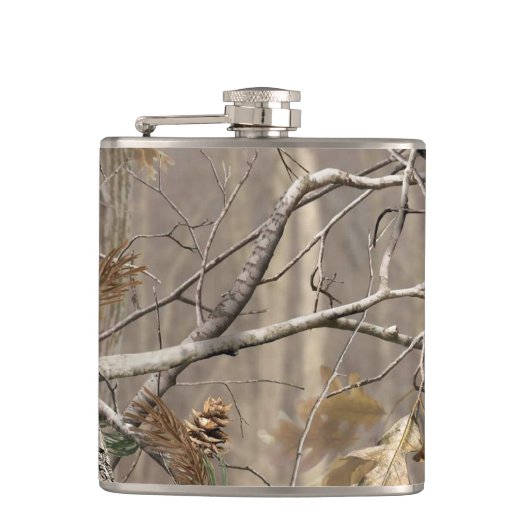 Camo Camouflage Hunting Real Tree Whiskey Flask Heupfles (Voorkant)