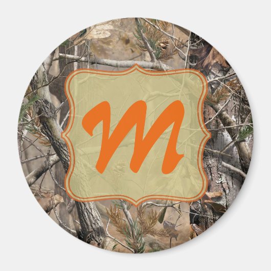 Camo Camouflage jacht Monogram Initiaal magneet (Voorkant)