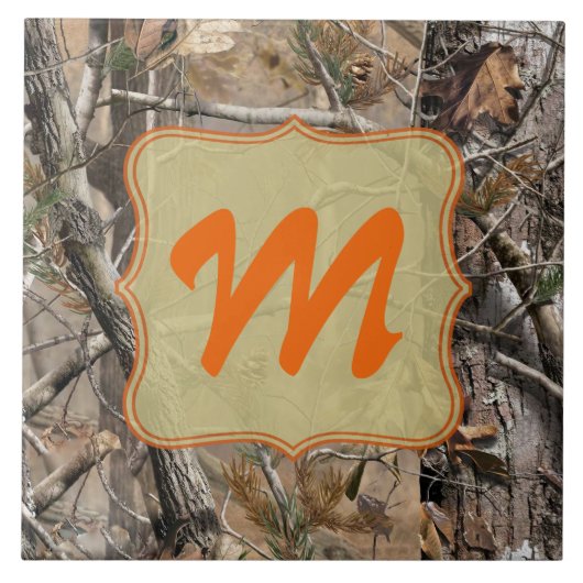 Camo Camouflage Jagen Echte Monogram Display Tegel Tegeltje (Voorkant)